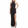 Cheap 🌟 City Vibe High-Neck Sleeveless Glitter-Knit Long 👗 Dress Black 🧨