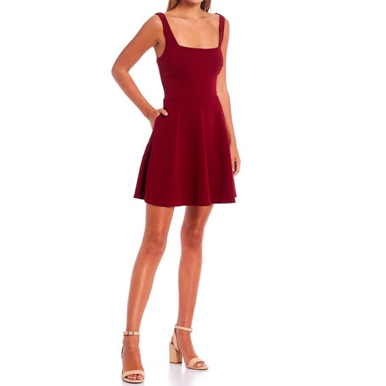 Best Pirce β€οΈ City Vibe Scuba Skater π Dress Currant π§¨