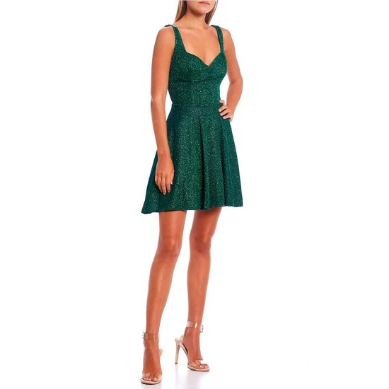 Best Sale βοΈ City Vibe Sweetheart Neck Fit-And-Flare Sherri Shine Party π Dress Emerald β - Image 3
