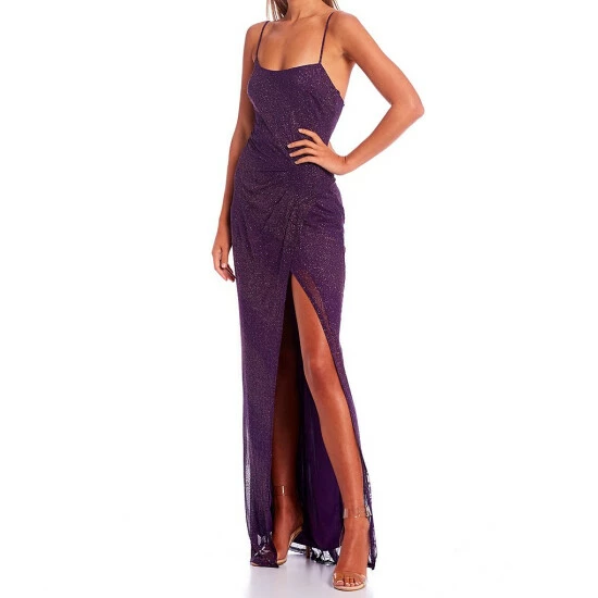 Best Sale π₯ City Vibe Square Neck Long Sheath π Dress Purple Multi π