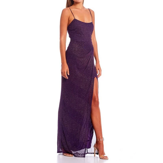 Best Sale π₯ City Vibe Square Neck Long Sheath π Dress Purple Multi π - Image 3