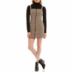 Cheapest ✔️ City Vibe Plaid Twofer Jumper Tan/black 🎁