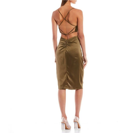 Top 10 π City Vibe Sleeveless Crisscross-Back Midi Sheath π Dress Olive βοΈ - Image 2