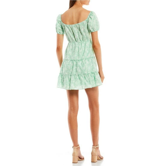 New π― City Vibe Short Sleeve Emma Cut Out Tiered Floral π Dress Mint/ivory π€© - Image 2